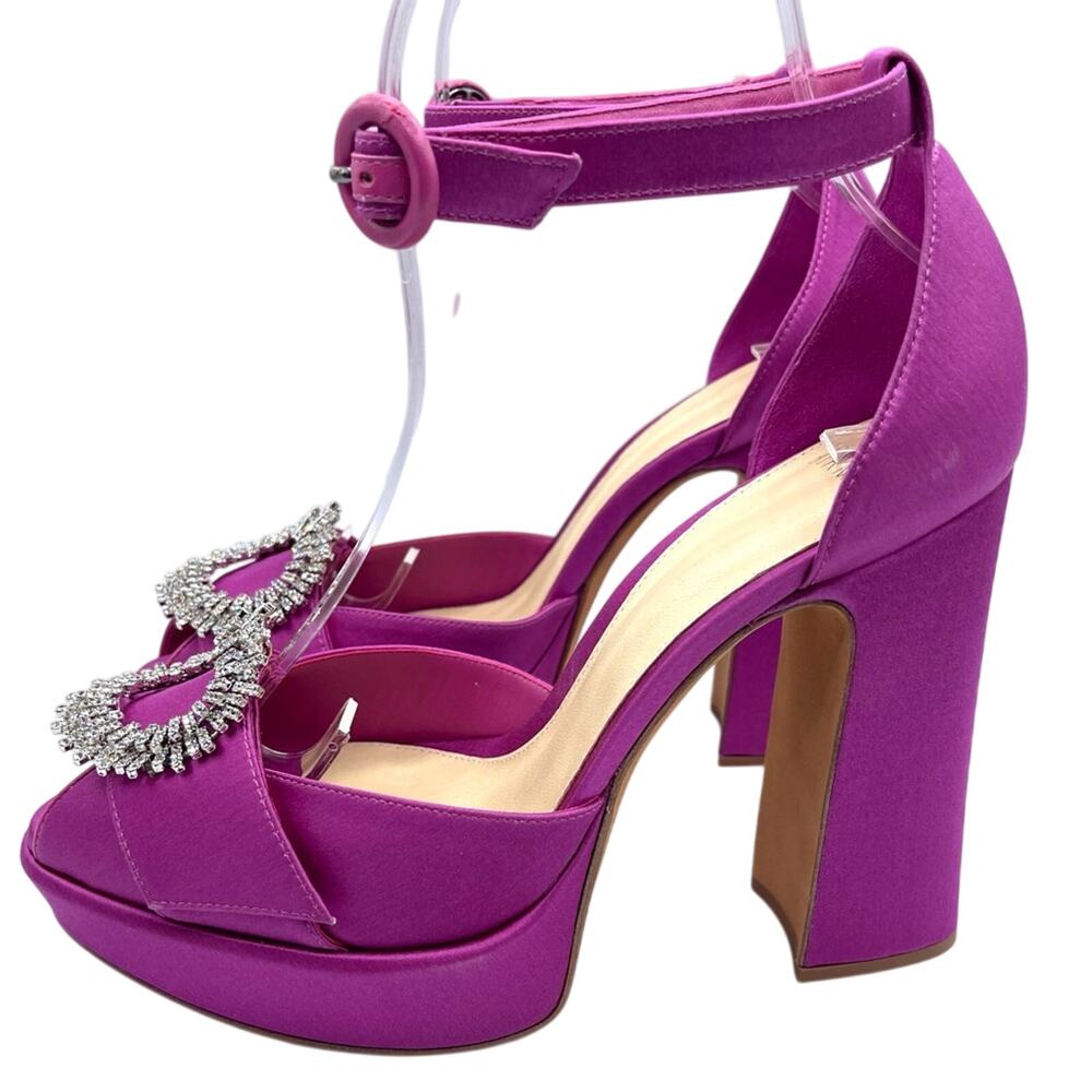 ALEXANDRE BIRMAN Madelina Curve 120 Pink Crystal Platform Heels Size 38